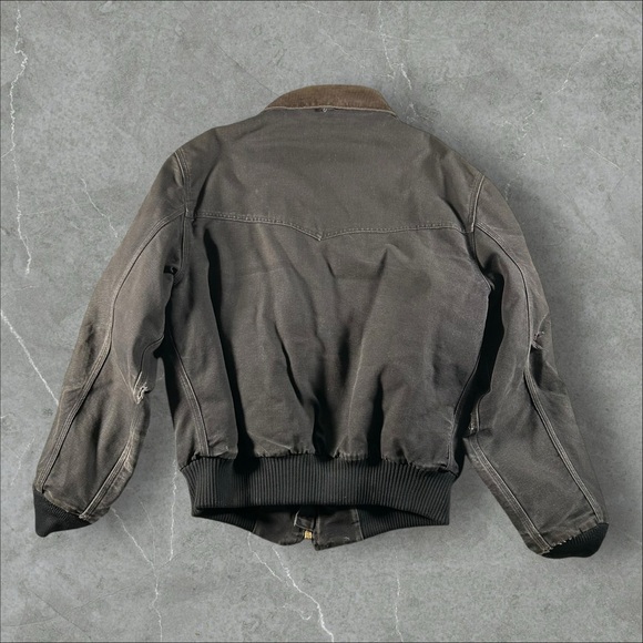 Vintage Carhartt Jacket Mens XL Black Detroit Santa Fe Duck Canvas 90s USA Made - Picture 8 of 8